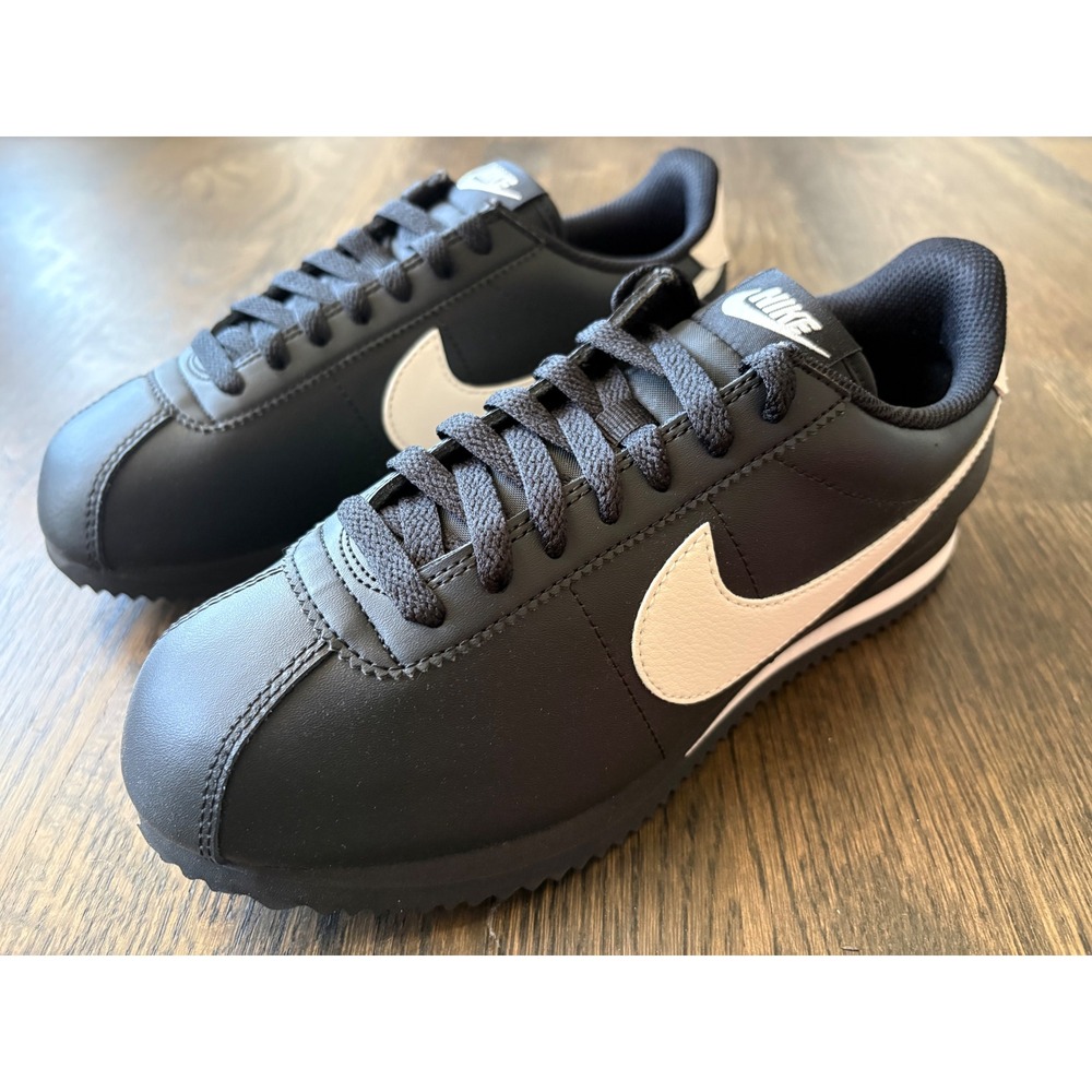 Nike Cortez Women Black Pale Ivory Leather Sneakers DN1791-006 Size 8